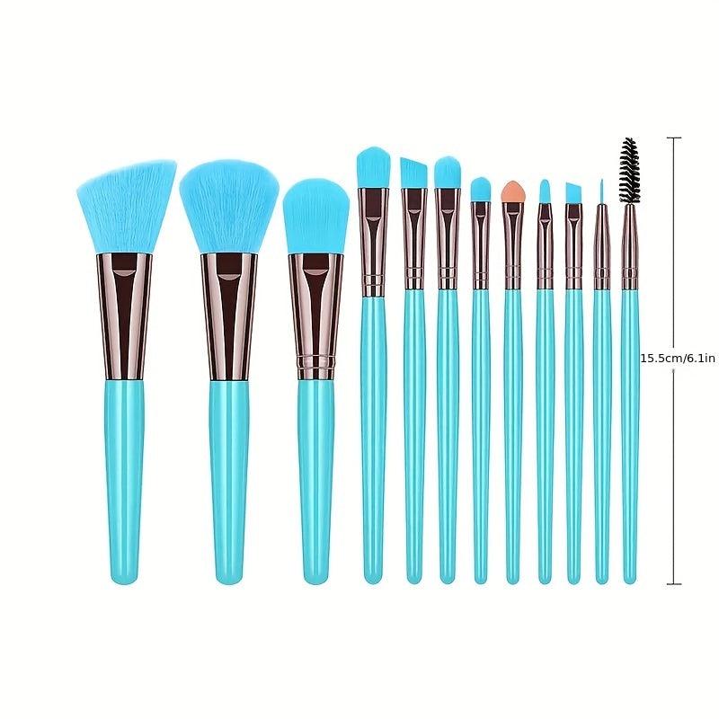 12pcs Makeup Brush Set Foundation Powder Eye Shadows Blush Brushes