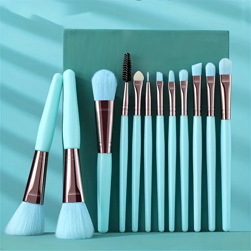 12pcs Makeup Brush Set Foundation Powder Eye Shadows Blush Brushes