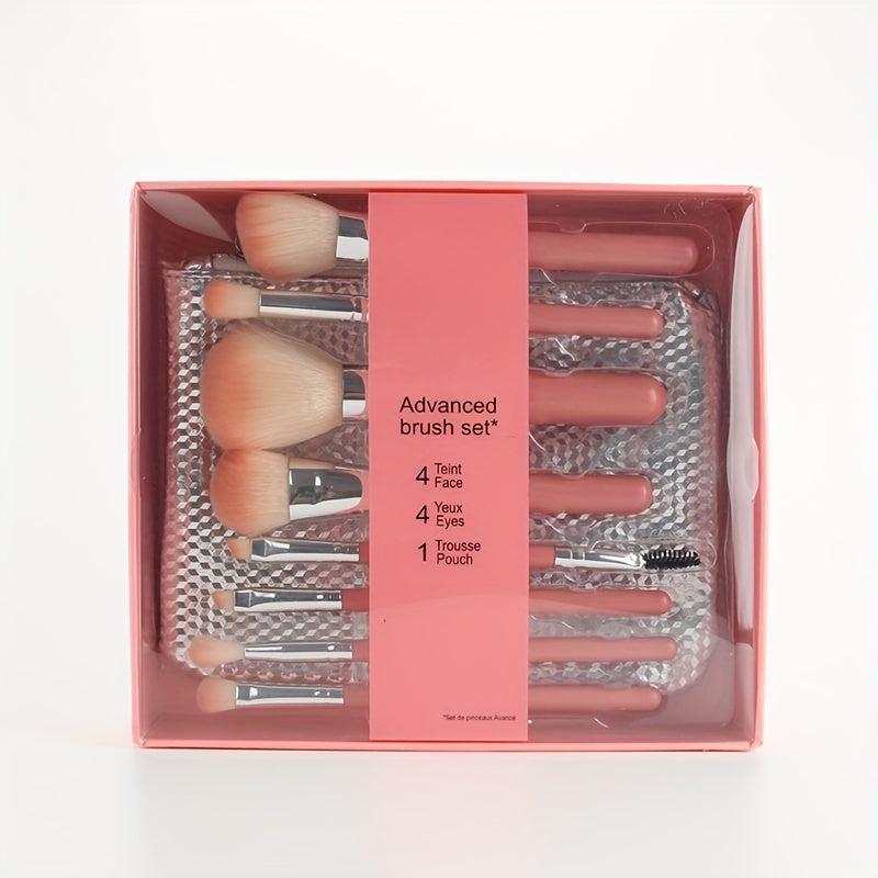 8pcs Makeup Brush Kit with Portable Bag for Eyeshadow Foundation Blush