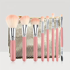 8pcs Makeup Brush Kit with Portable Bag for Eyeshadow Foundation Blush