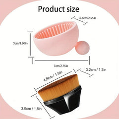 KCUCOP Silicone Makeup Brush Cleaner with Foundation Brush for Liquid Makeup