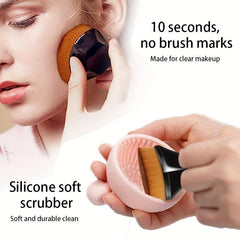 KCUCOP Silicone Makeup Brush Cleaner with Foundation Brush for Liquid Makeup