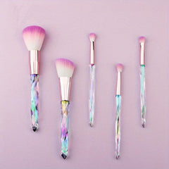 5pcs Makeup Brushes Kit Crystal Handle Set Professional