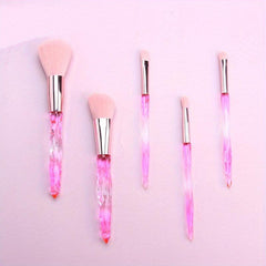 5pcs Makeup Brushes Kit Crystal Handle Set Professional