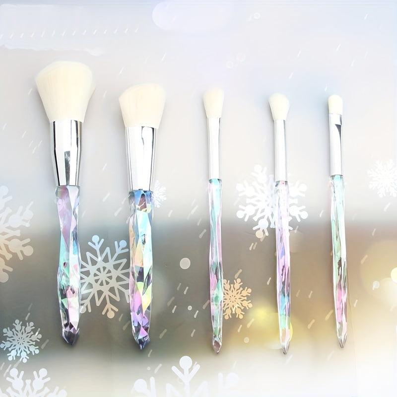 5pcs Makeup Brushes Kit Crystal Handle Set Professional