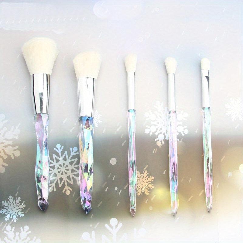 5pcs Makeup Brushes Kit Crystal Handle Set Professional