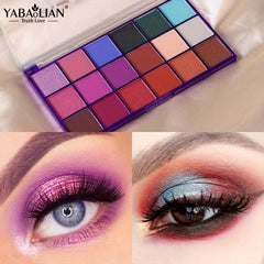 18 Colors Natural Nude Matte Shimmer Eyeshadow Palette Waterproof Smoky Makeup