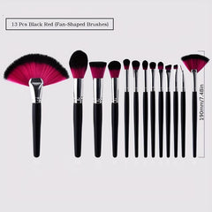 13pcs Makeup Brush Set with Wooden Handle and Nylon Hair for Makeup Starters