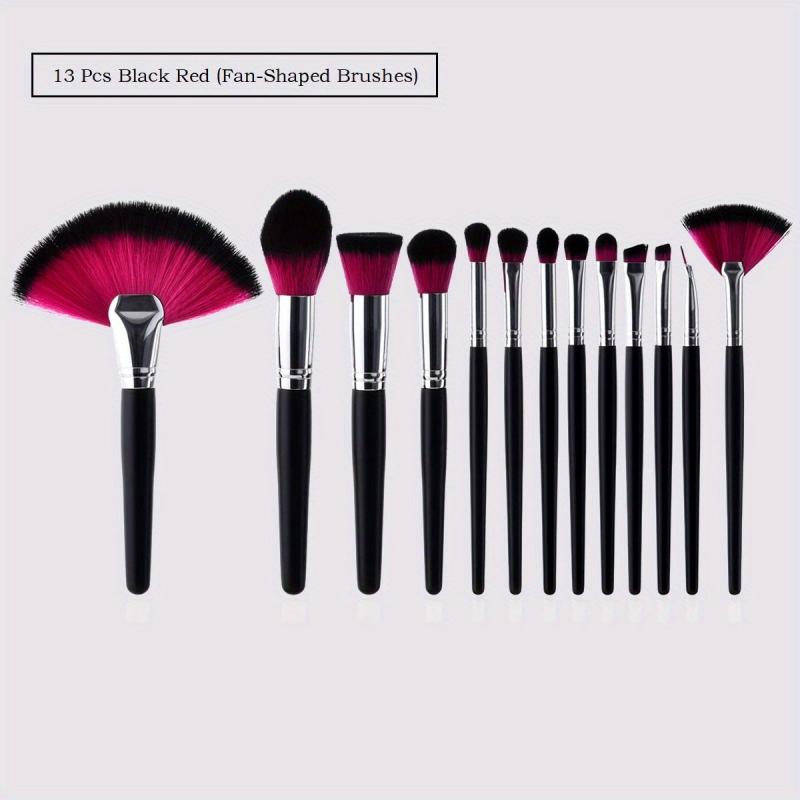 13pcs Makeup Brush Set with Wooden Handle and Nylon Hair for Makeup Starters
