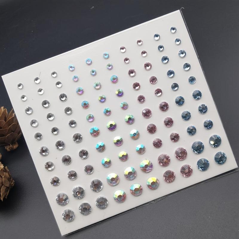 Colorful Rhinestone Pearl Face Sticker