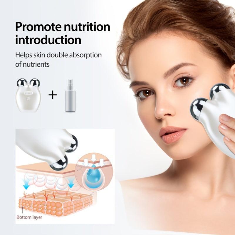Microcurrent Facial Massager Beauty Instrument 5 Speed Roller Eye Massage
