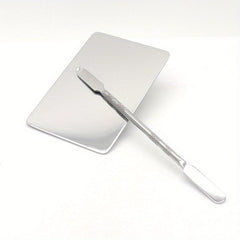 Stainless Steel Makeup Palette with Spatula for Mixing and Applying