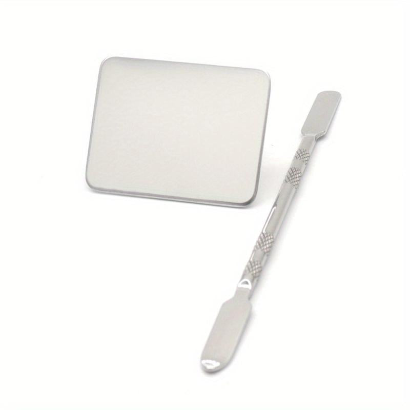 Stainless Steel Makeup Palette with Spatula for Mixing and Applying