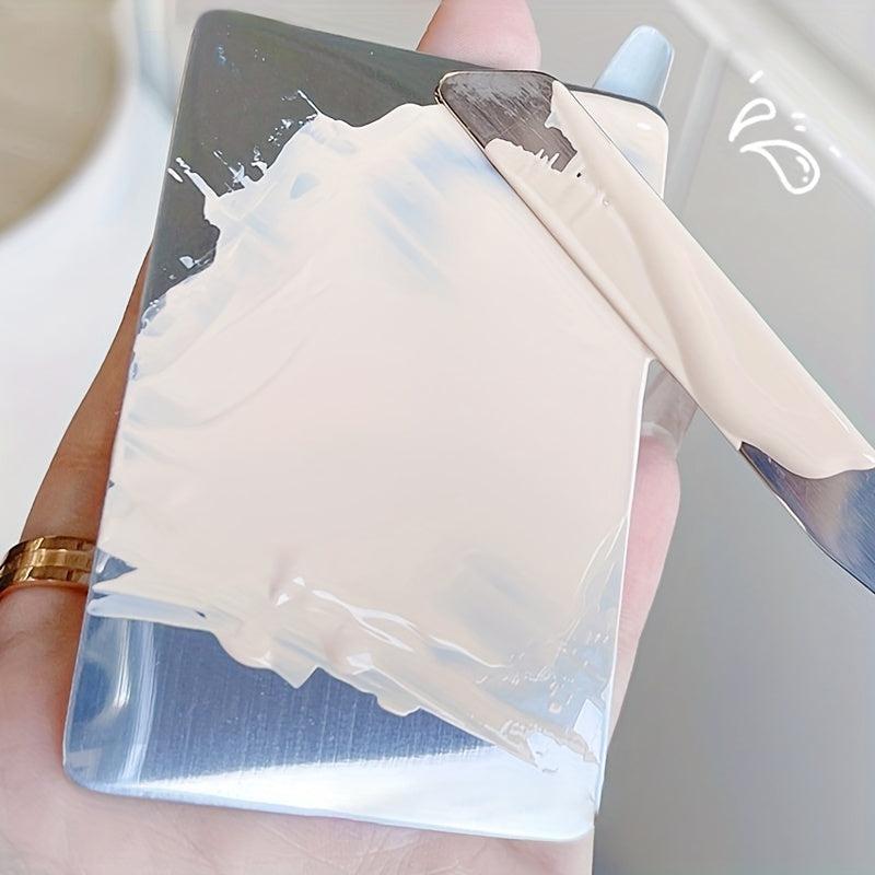 Stainless Steel Makeup Palette with Spatula for Mixing and Applying