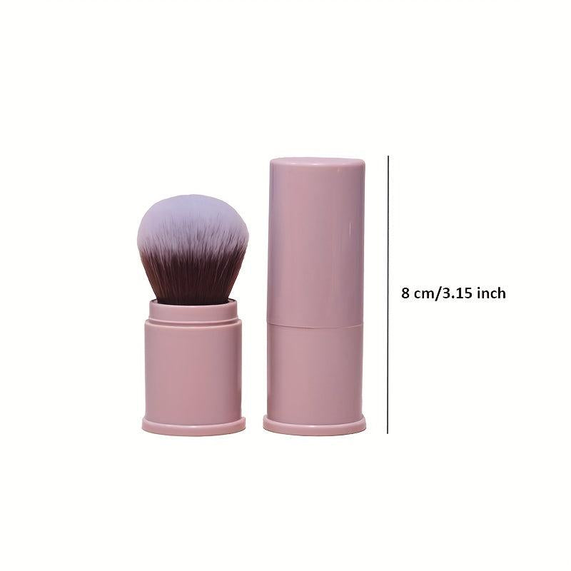 Retractable Kabuki Makeup Brush Portable Powder Brush with Cover