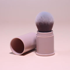 Retractable Kabuki Makeup Brush Portable Powder Brush with Cover