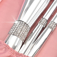 8pcs Rhinestone Decor Makeup Brush Set