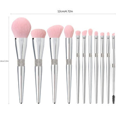 8pcs Rhinestone Decor Makeup Brush Set