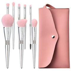 8pcs Rhinestone Decor Makeup Brush Set