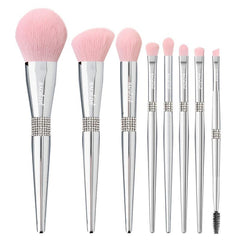 8pcs Rhinestone Decor Makeup Brush Set