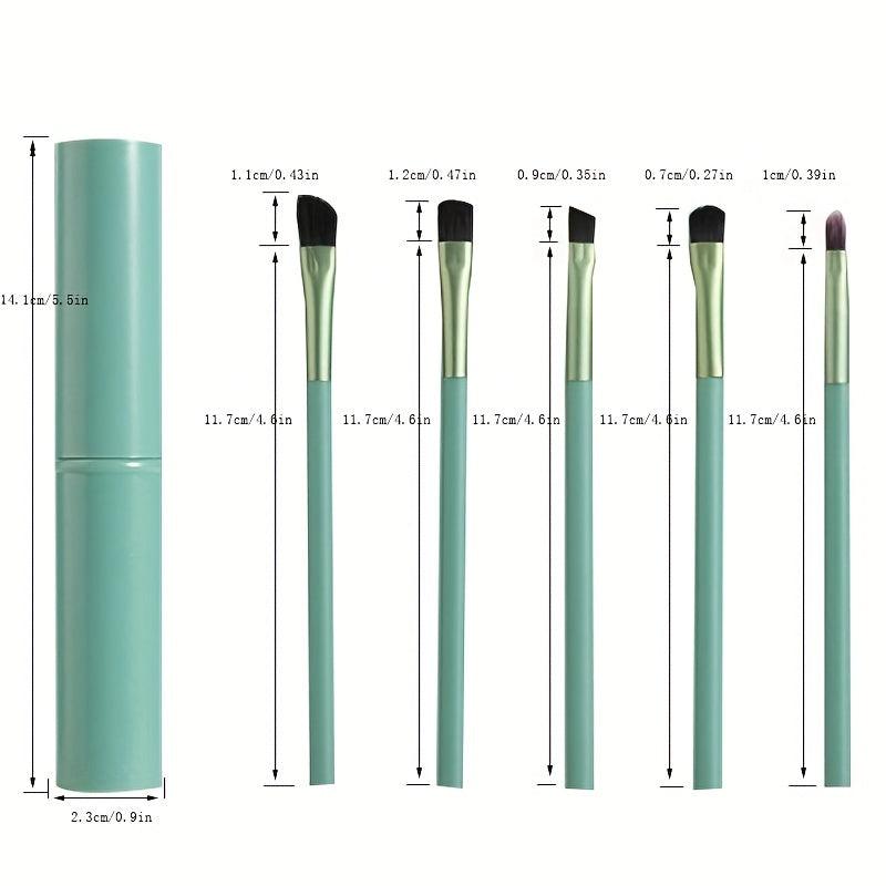 5Pcs Eyeshadow Brush Set Travel Portable Eye Brushes With Storage Box