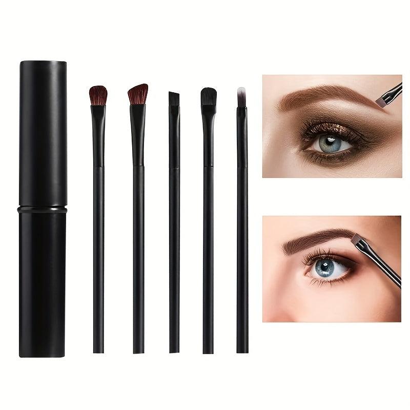 5Pcs Eyeshadow Brush Set Travel Portable Eye Brushes With Storage Box