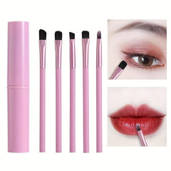 5Pcs Eyeshadow Brush Set Travel Portable Eye Brushes With Storage Box