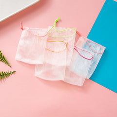 6 Pack Exfoliating Mesh Soap Pouch Bubble Foam Net Soap Sack