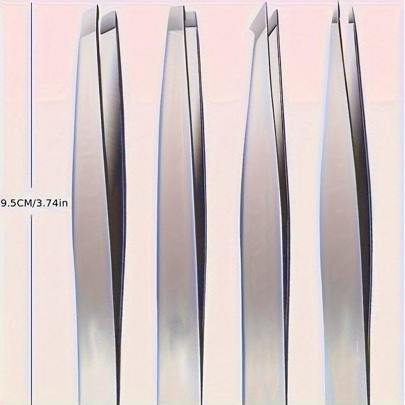 4pcs Tweezers Set Clip Eyebrow Shaping Small Tweezers Plucking Beard Tool