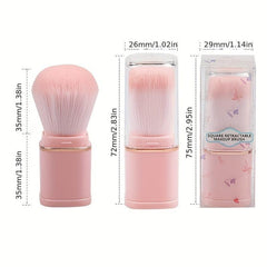 2pcs Retractable Kabuki Makeup Brush Travel Size Face Blush Brush