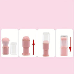 2pcs Retractable Kabuki Makeup Brush Travel Size Face Blush Brush