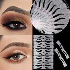 12Pcs Eyebrow Stencil Set & 1PC Razor Guide Styling Eye Brow Diy Grooming Tool