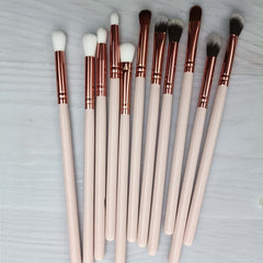 9pcs Makeup Brush Set Synthetic Bristles Wooden Handle Ideal Beauty