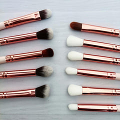 9pcs Makeup Brush Set Synthetic Bristles Wooden Handle Ideal Beauty
