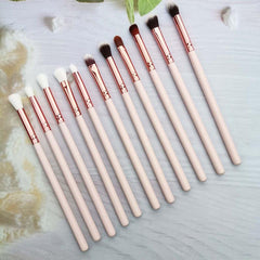 9pcs Makeup Brush Set Synthetic Bristles Wooden Handle Ideal Beauty