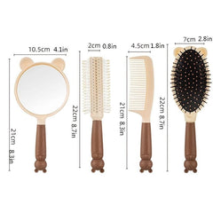 4pcs Bear Air Cushion Massage Comb Set For Hair Styling