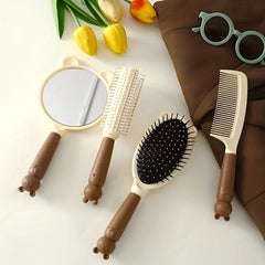 4pcs Bear Air Cushion Massage Comb Set For Hair Styling