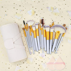 24Pcs Makeup Brushes Set With 2Pcs Powder Puff Or Sponge For Cosmetics