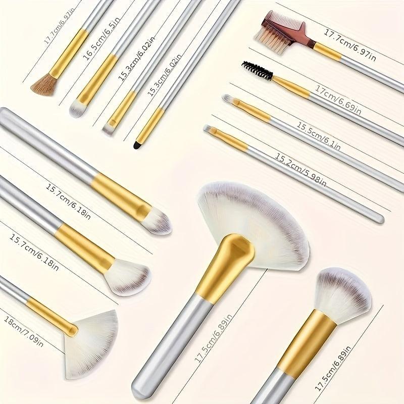 24Pcs Makeup Brushes Set With 2Pcs Powder Puff Or Sponge For Cosmetics