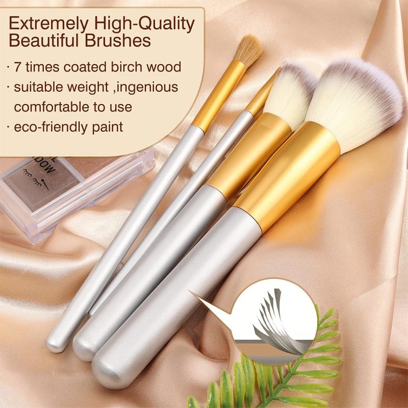 24Pcs Makeup Brushes Set With 2Pcs Powder Puff Or Sponge For Cosmetics