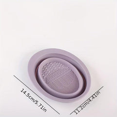 Silicone Makeup Brush Scrubber Cleaning Mat with Bowl