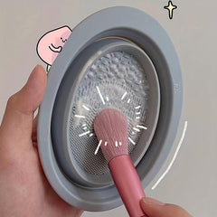 Silicone Makeup Brush Scrubber Cleaning Mat with Bowl