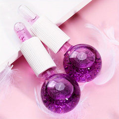 2pcs Ice Globes Facial Cooling Rollers Massage Tools Skincare Reduce Puffiness