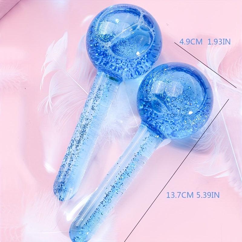 2pcs Ice Globes Facial Cooling Rollers Massage Tools Skincare Reduce Puffiness