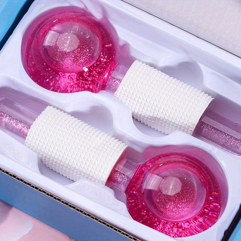 2pcs Ice Globes Facial Cooling Rollers Massage Tools Skincare Reduce Puffiness