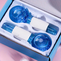 2pcs Ice Globes Facial Cooling Rollers Massage Tools Skincare Reduce Puffiness