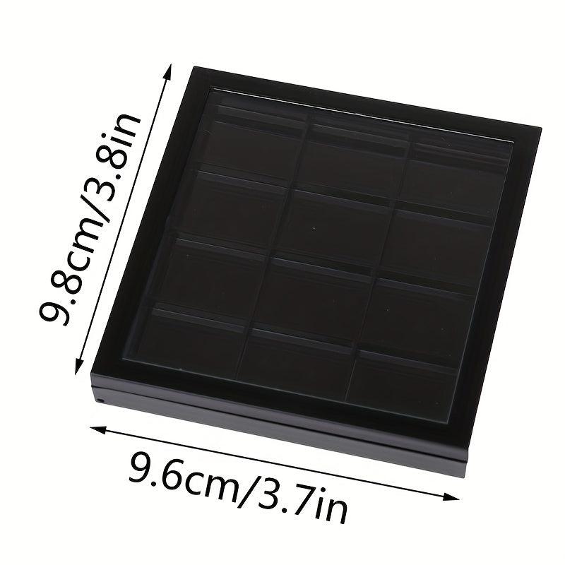 12 Grid Empty Eyeshadow Palette Clear Top for Makeup