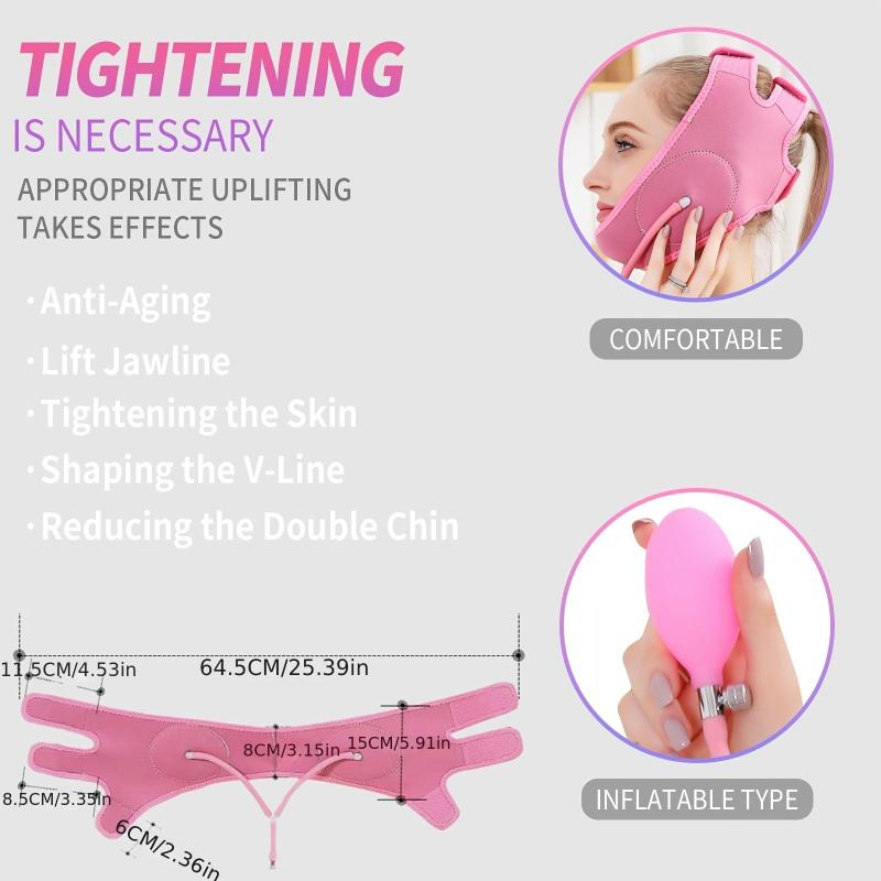 V Line Face Mask Double Chin Reducer & Lifting Belt for Sagging Skin Pink