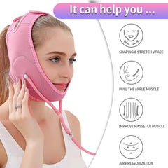 V Line Face Mask Double Chin Reducer & Lifting Belt for Sagging Skin Pink