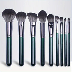8-9 Piece Dark Green Makeup Brush Set